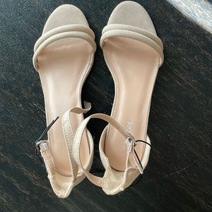 Nude strappy heels